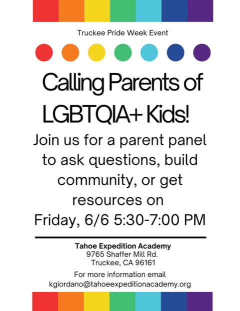 LGBTQIA+ Parent Panel flyer
