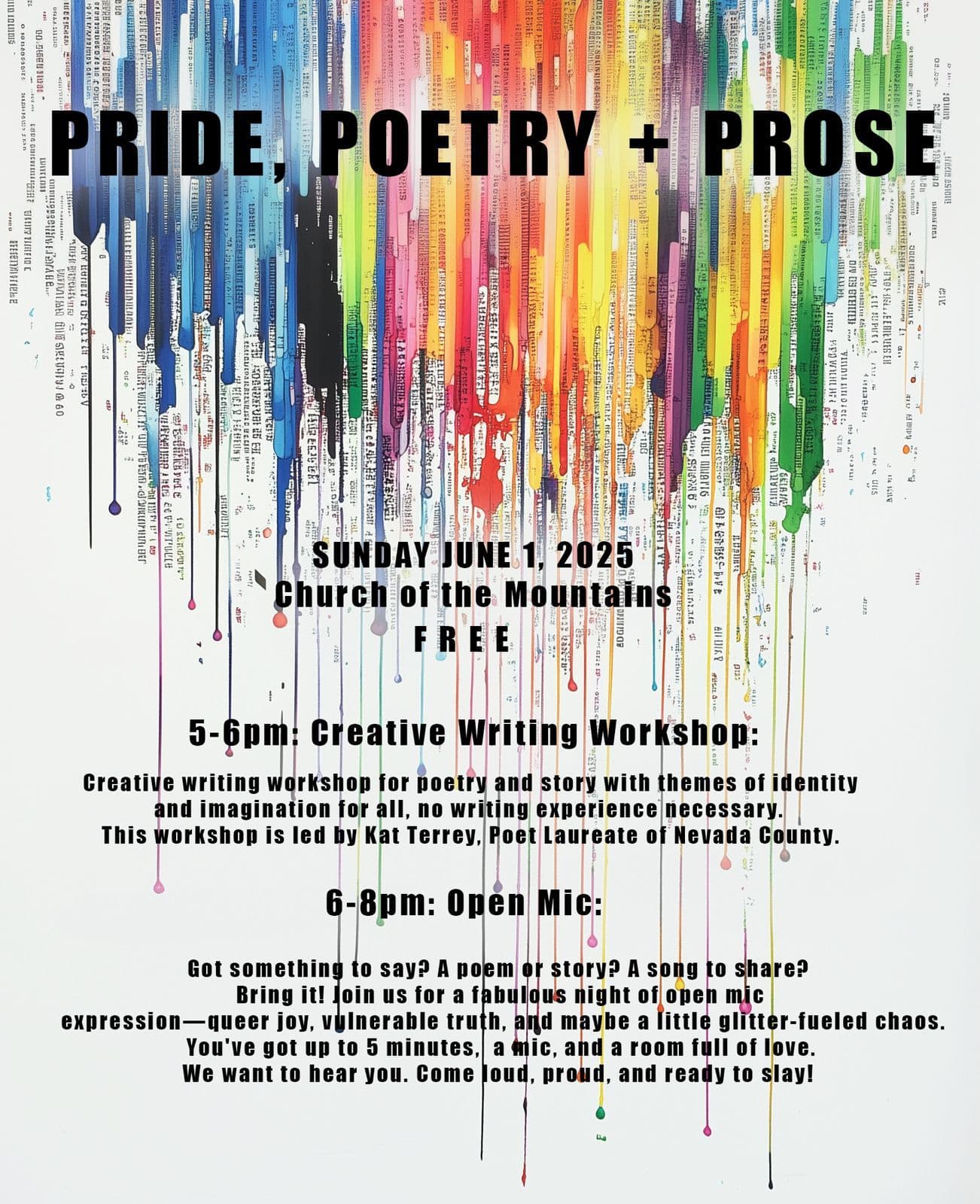Pride, Poetry & Prose flyer