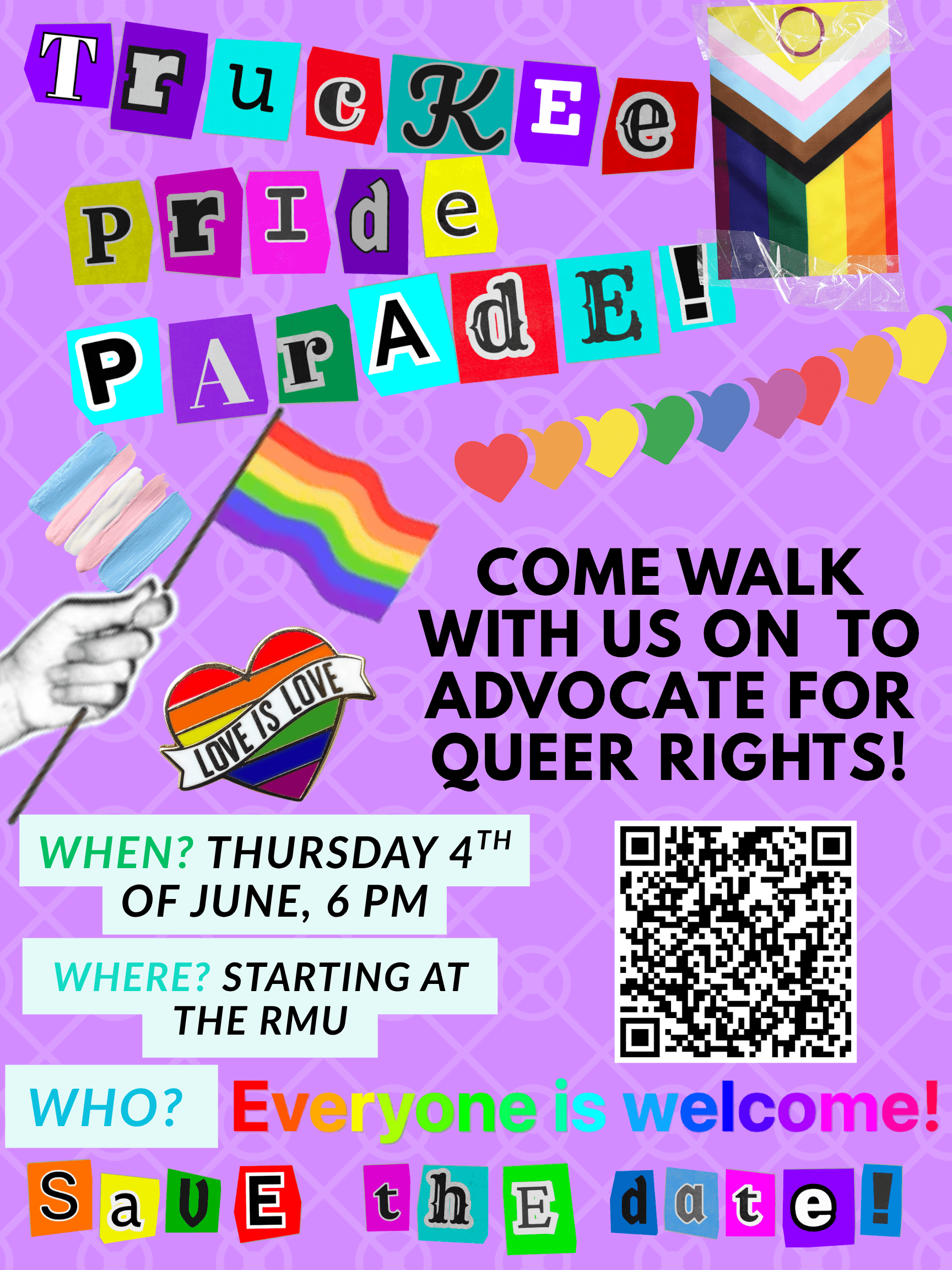 Protest for LGBTQ+ Rights flyer