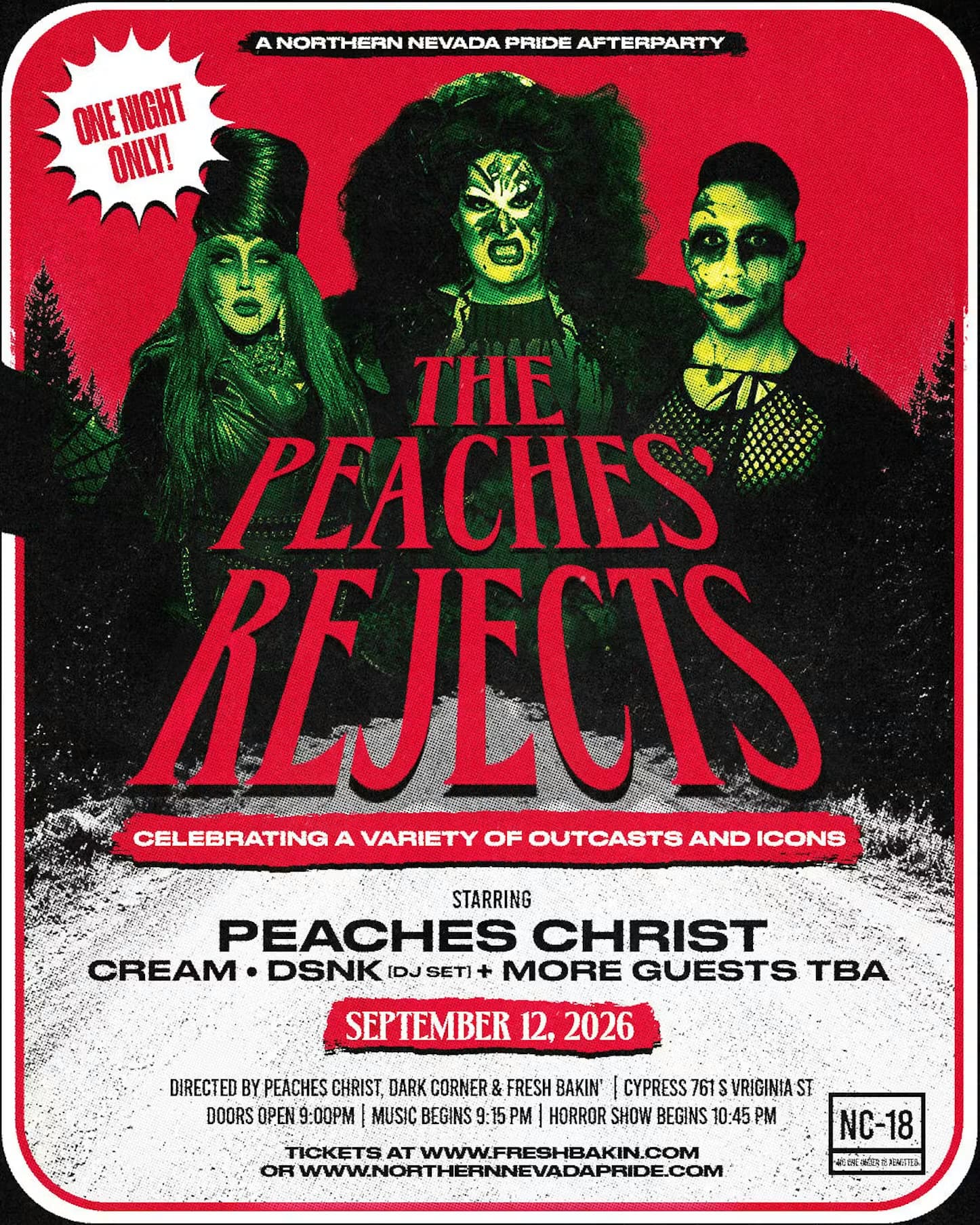 The Peaches Rejects ft Peaches Christ flyer