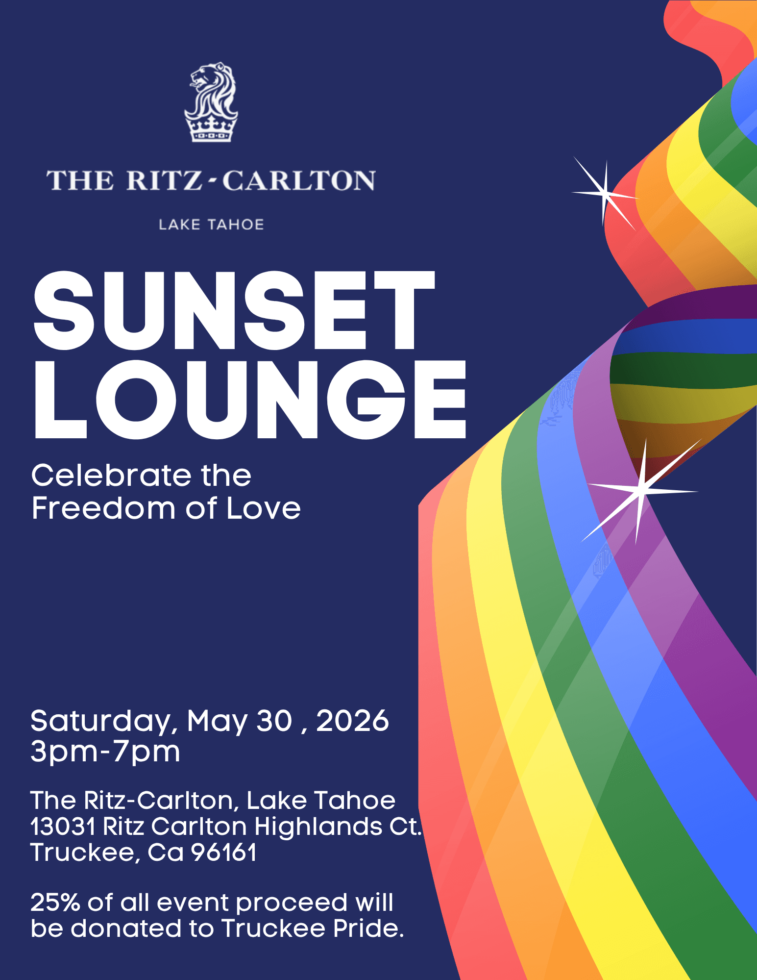 The Ritz-Carlton, Lake Tahoe - Sunset Lounge flyer